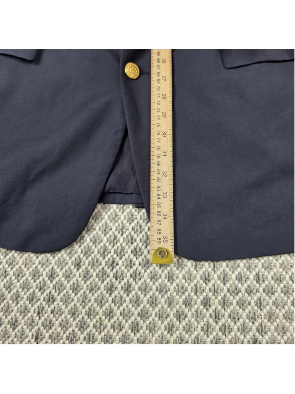 Brooks Brothers Country Club Navy Gold Button Blazer 43L Loro Piana Super 110s